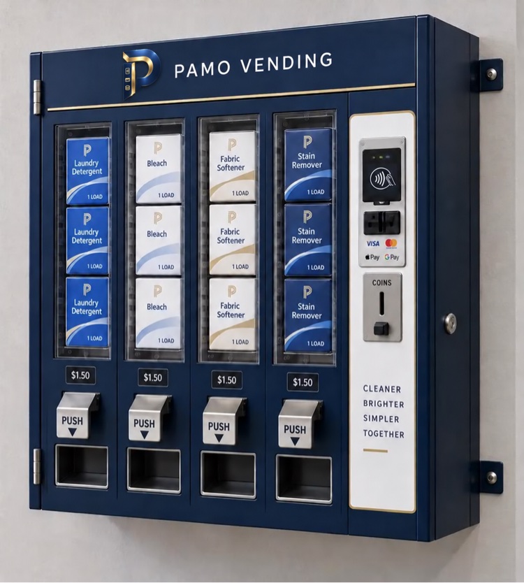 PAMO Vending wall-mounted 4-column laundry machine